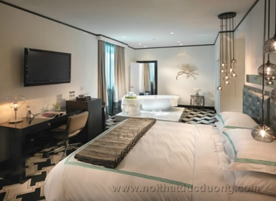 Phòng ngủ khách sạn - Đồ Gỗ Đức Dương - Công Ty TNHH Thiết Kế & Trang Trí Nội Ngoại Thất Đức Dương